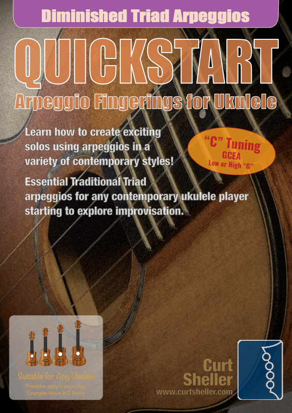 QuickStart Arpeggio Fingerings for Ukulele, C Tuning - Diminished Triad