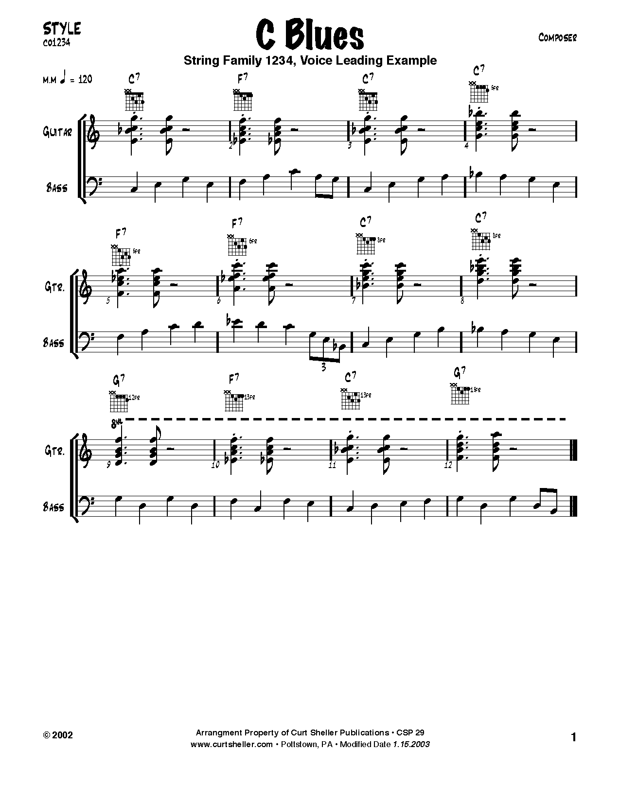 Comping the Blues for Guitar, String Family 1234