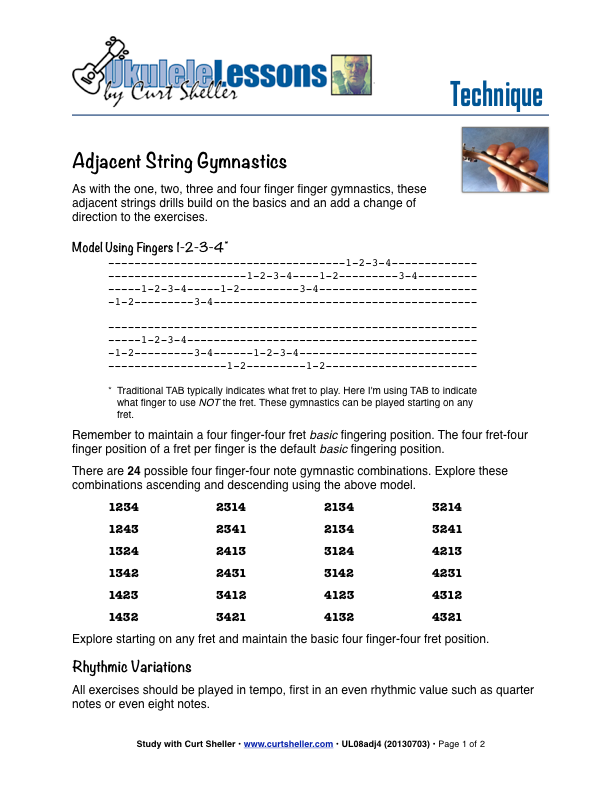Adjacent String Pairs Fingering Drills