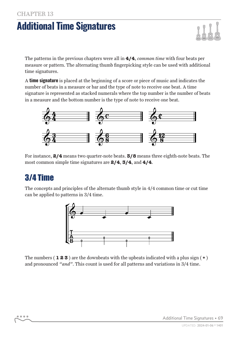 Alternating Thumb Style, Additional Time Signatures