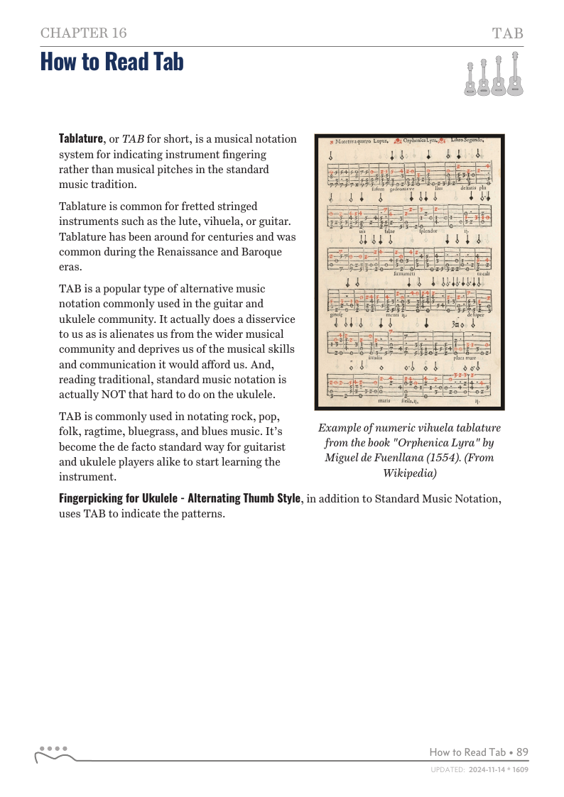 Alternating Thumb Style, Reading TAB